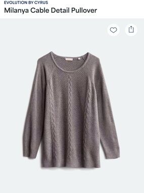 Evolution by Cyrus Milanya Cable-Knit Pullover - Gray